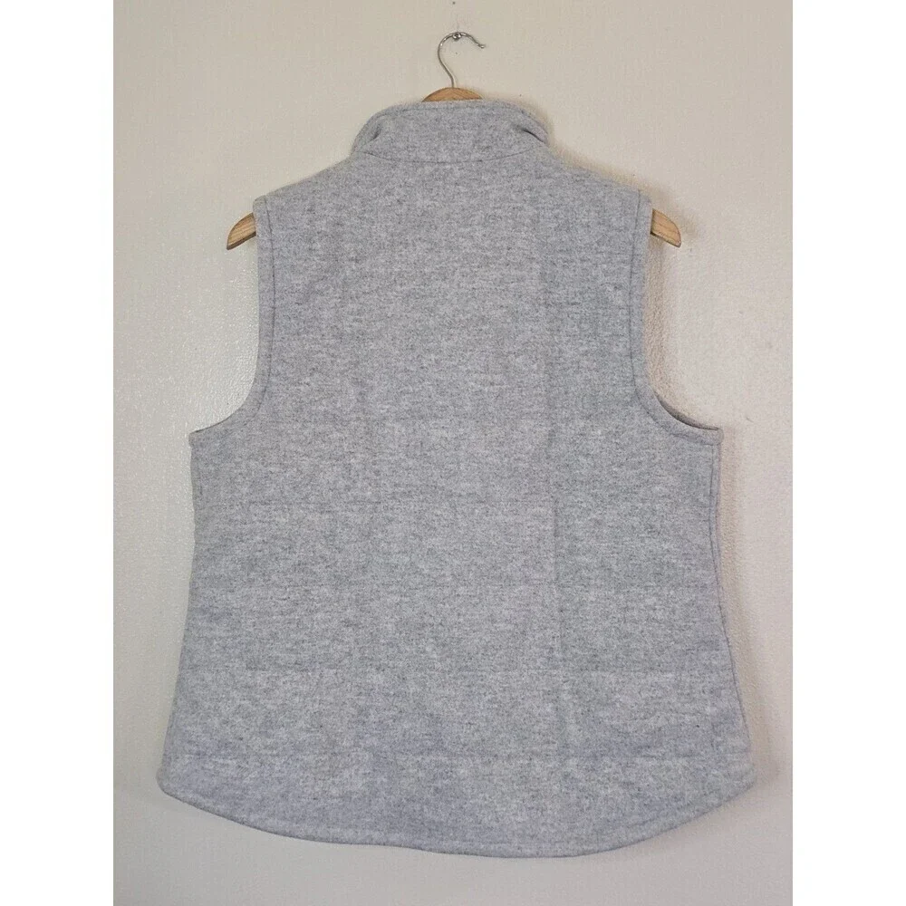 Croft & Barrow Gray Quilted Fleece Vest Women’s L Full Zip Puffer Casual Layerin - Picture 8 of 13
